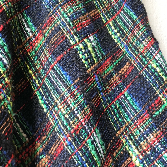 Zara Autumn Vintage Tweed Tartan Plaid High Waist Midi Skirt Size XS - Picture 8 of 15